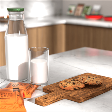 glass of milk and cookies