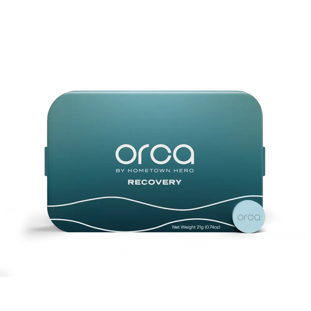 ORCA Recovery blue tin with pill