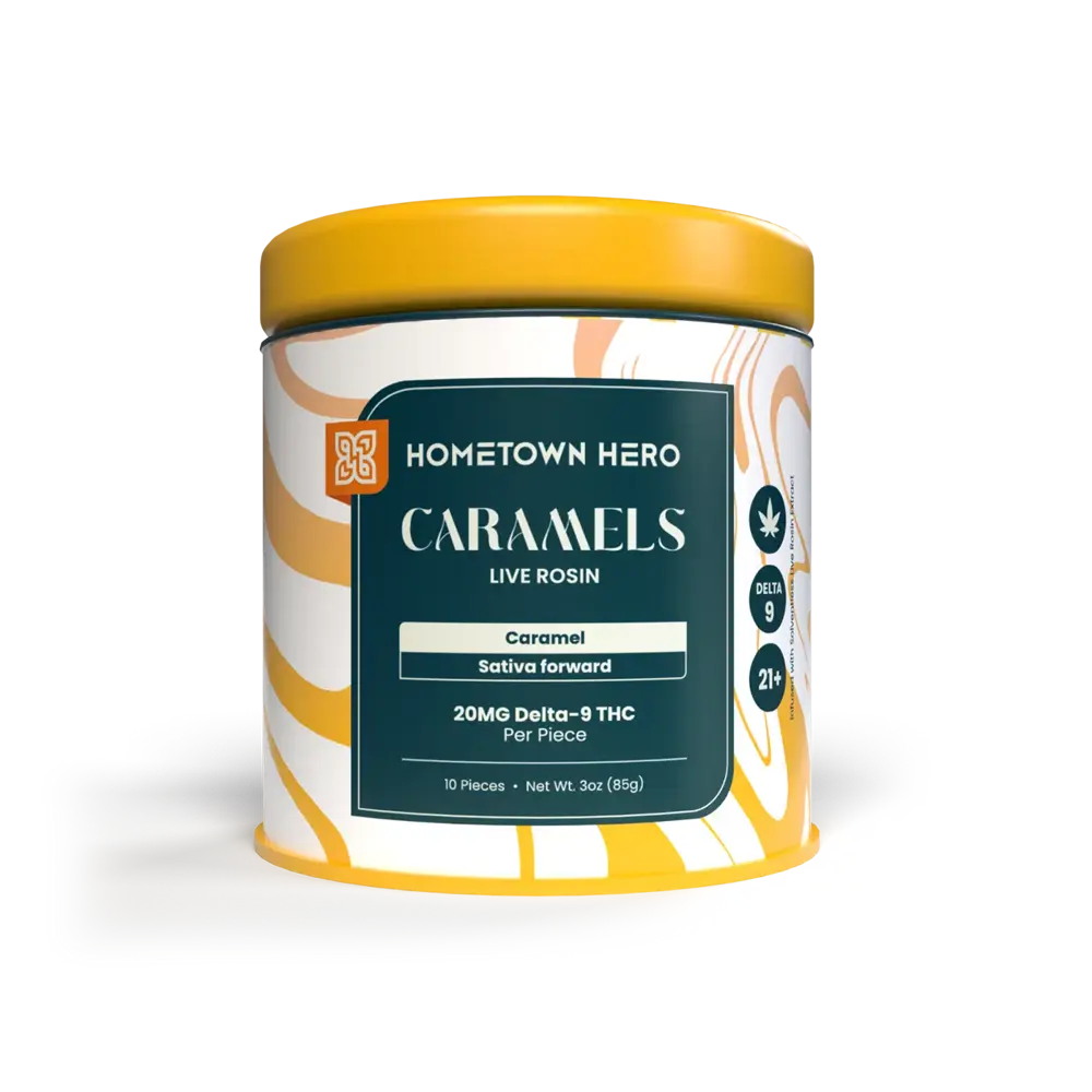 10 piece delta 9 caramels tin