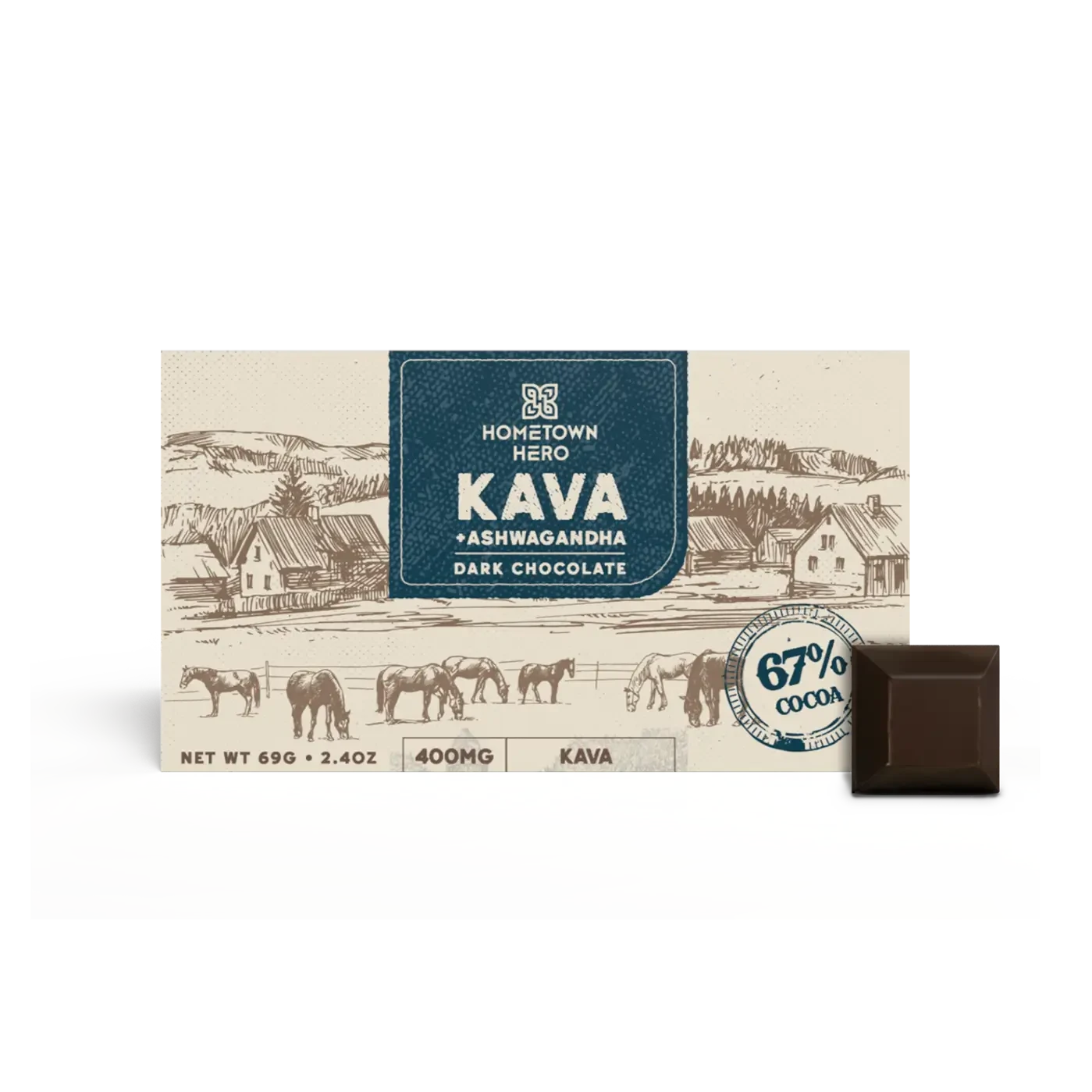 Dark Chocolate Bar with Kava and Ashwagandha