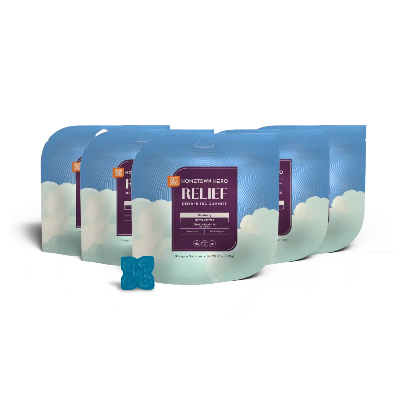 5 bags of Blueberry Delta-8 THC Gummies