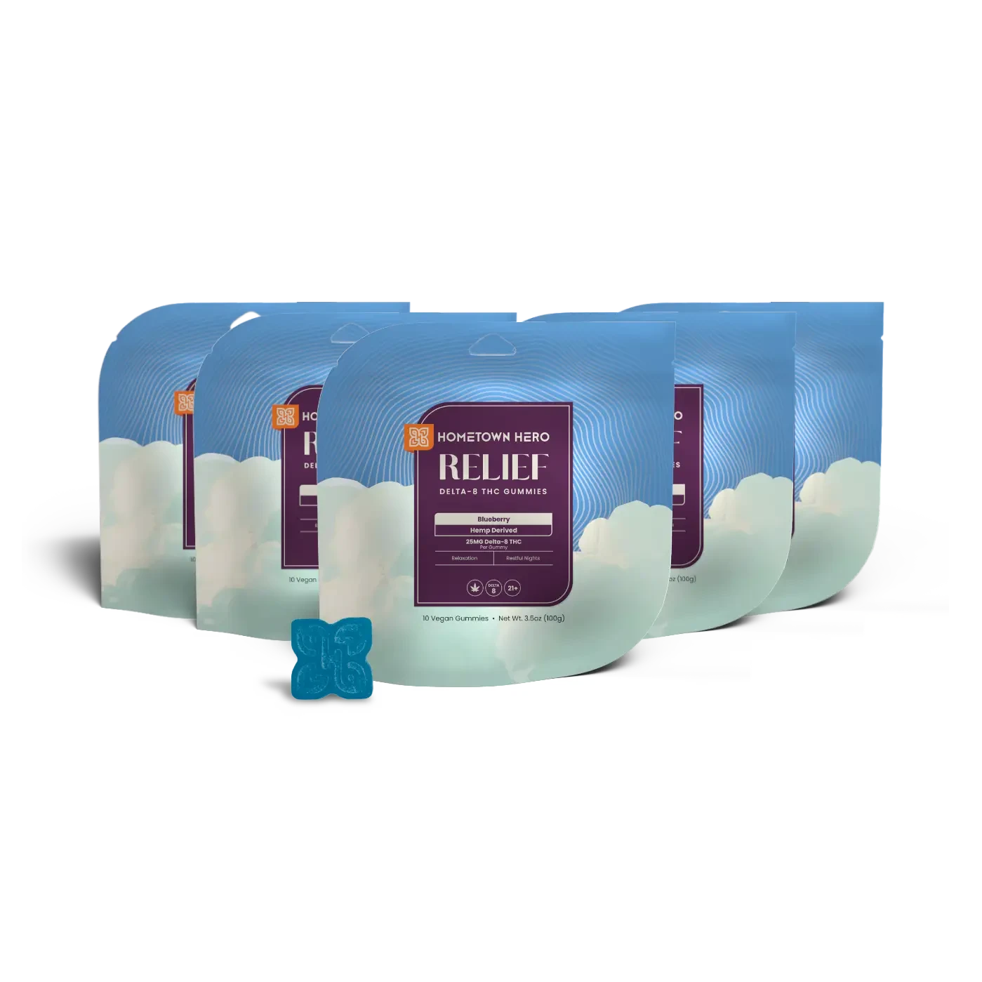 5 bags of Blueberry Delta-8 THC Gummies