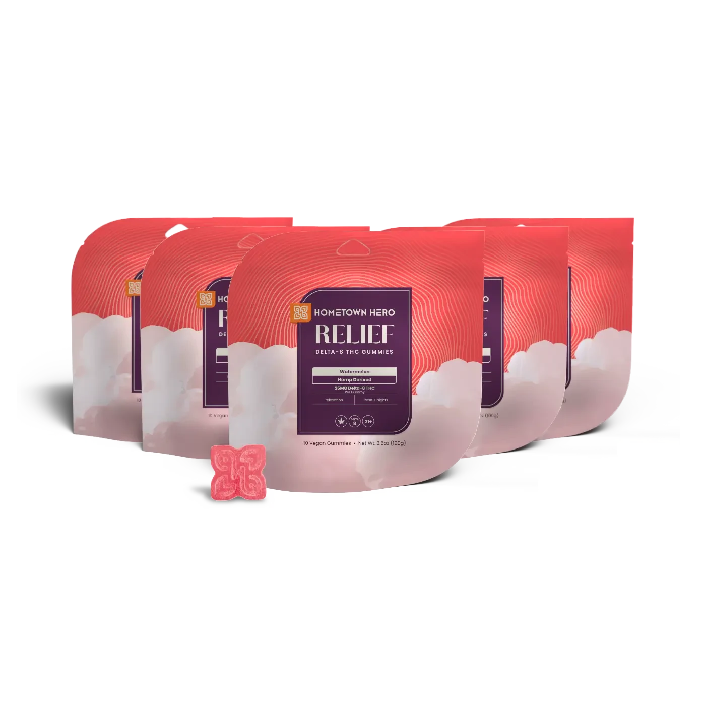 5 bags of Watermelon Delta-8 THC Gummies