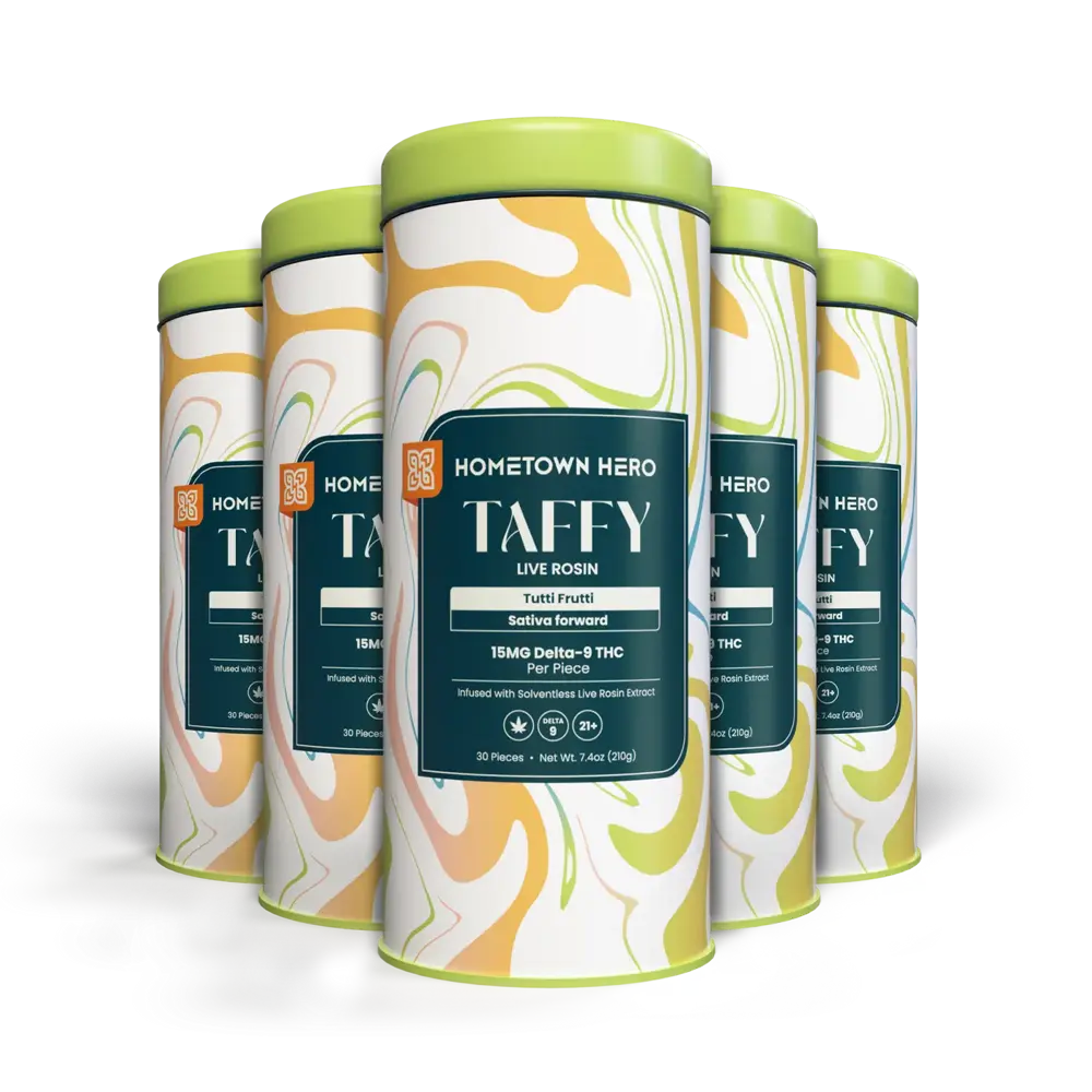 5 tins of tutti frutti thc taffy