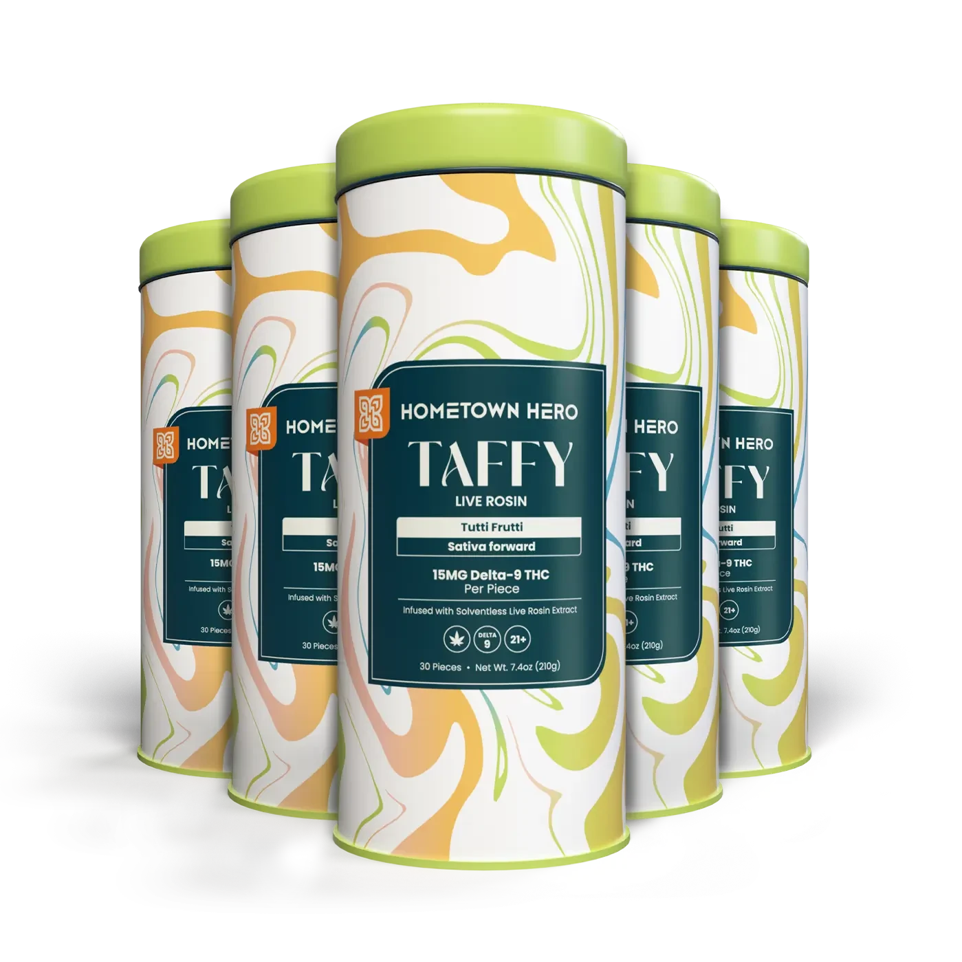 5 tins of tutti frutti thc taffy