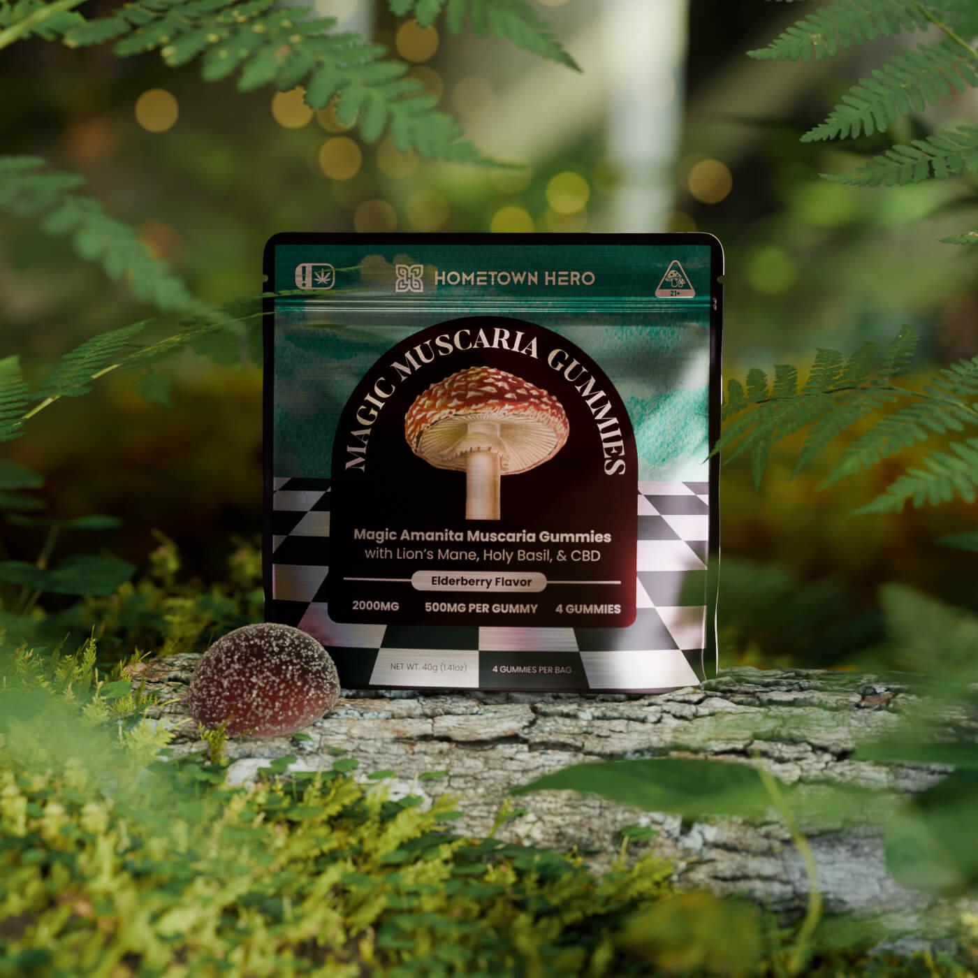elderberry mushroom gummies bag