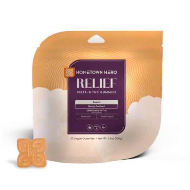 Peach Delta-8 THC Gummies 25mg Bag