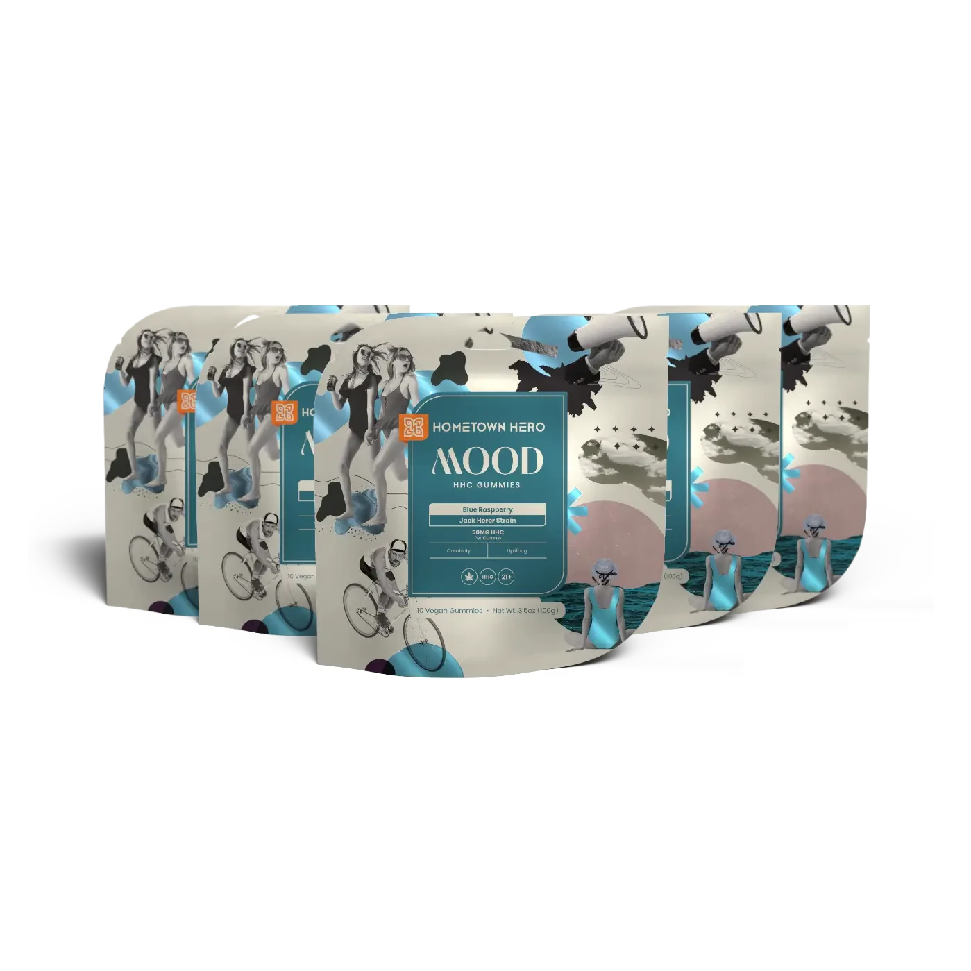 5 bags of HHC edibles (blue raspberry-flavored)