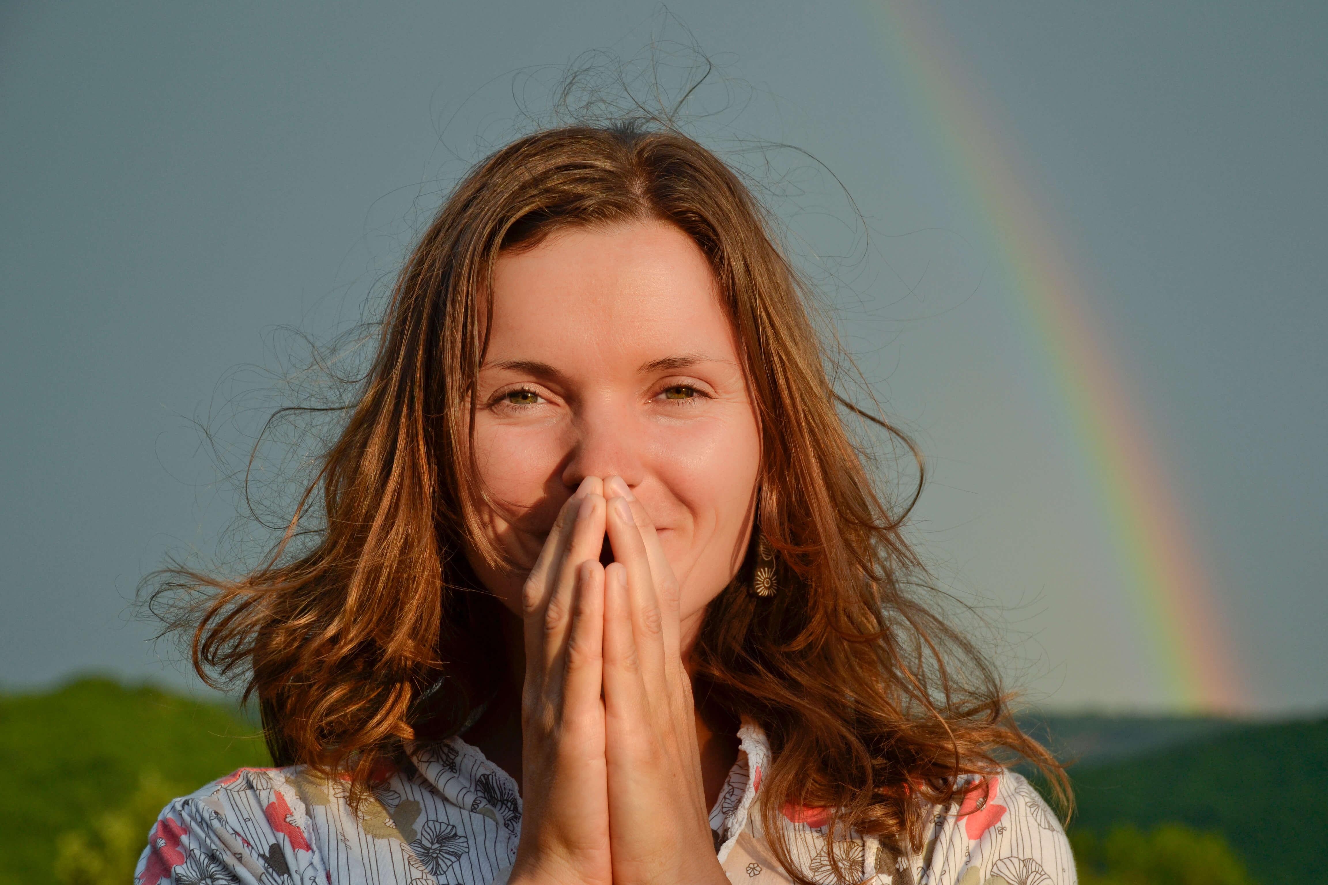 woman expressing gratitude