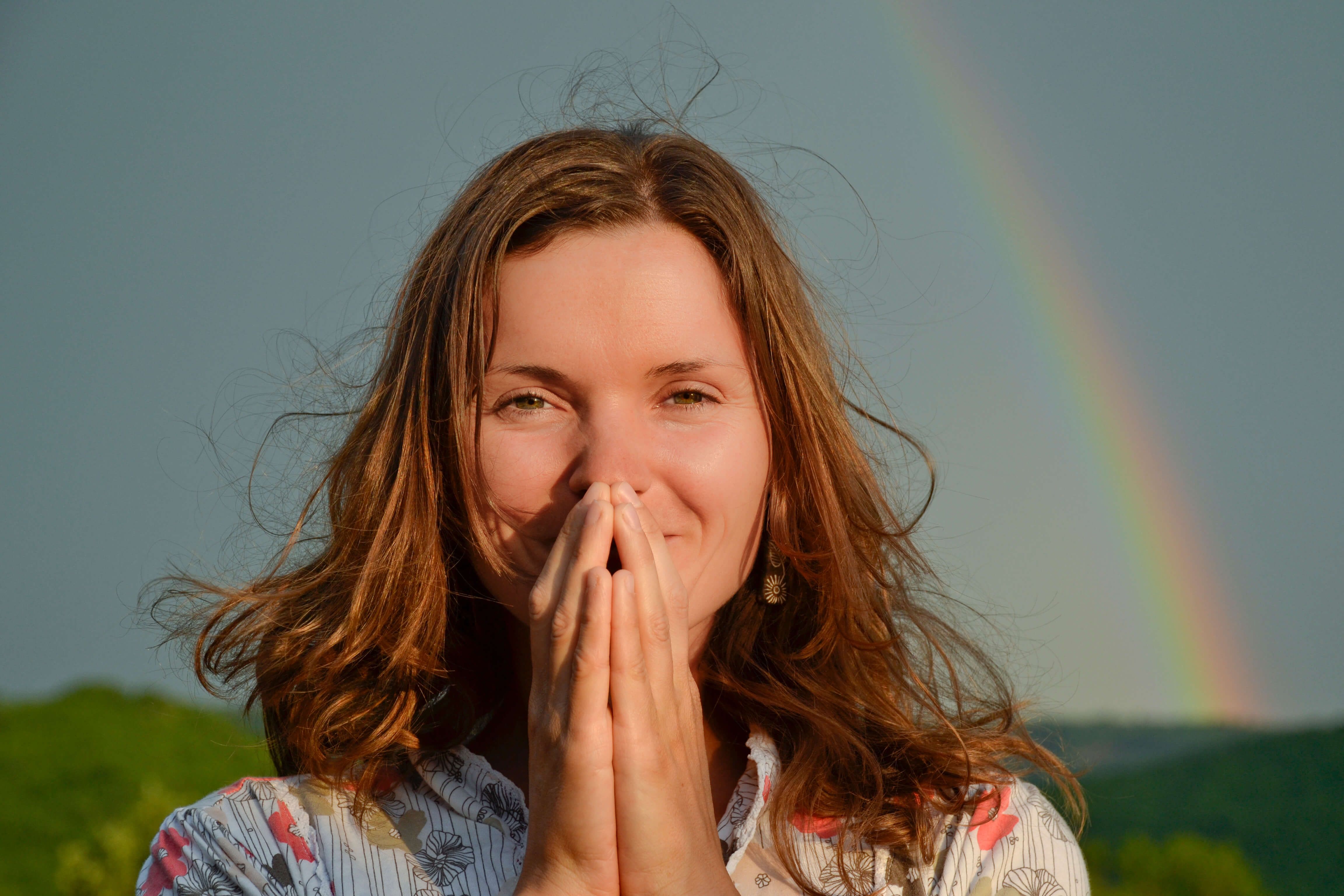 woman expressing gratitude