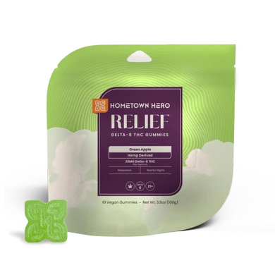 Green Apple Delta-8 THC Gummies 25mg Bag