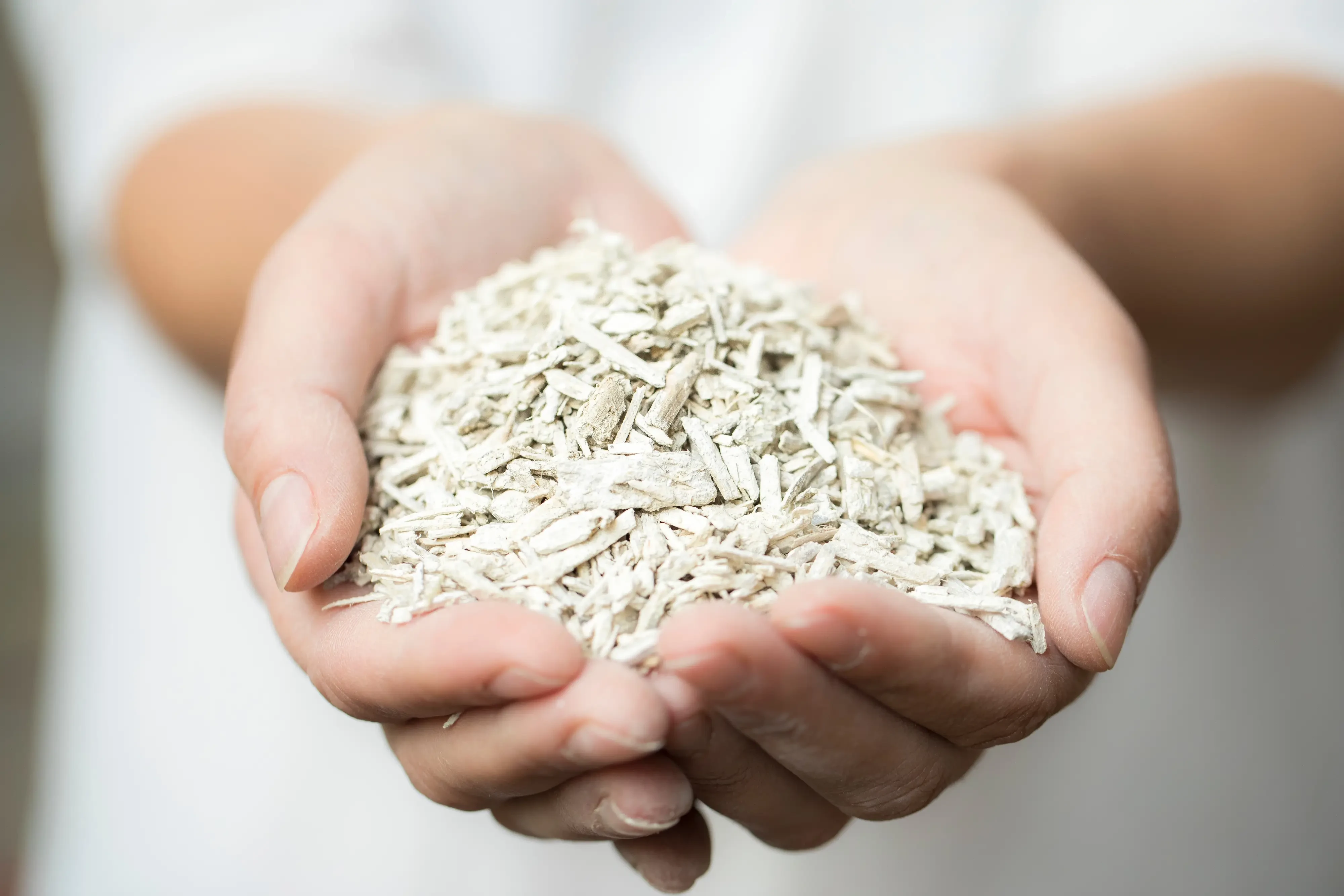 two hands holding hempcrete