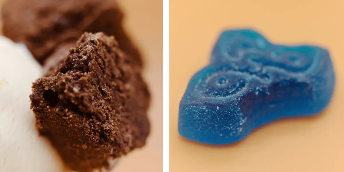 brownie edible and cannabis gummy