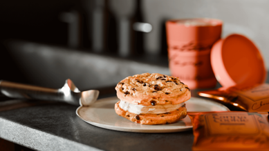 2 canna cookies with an ice cream scoop