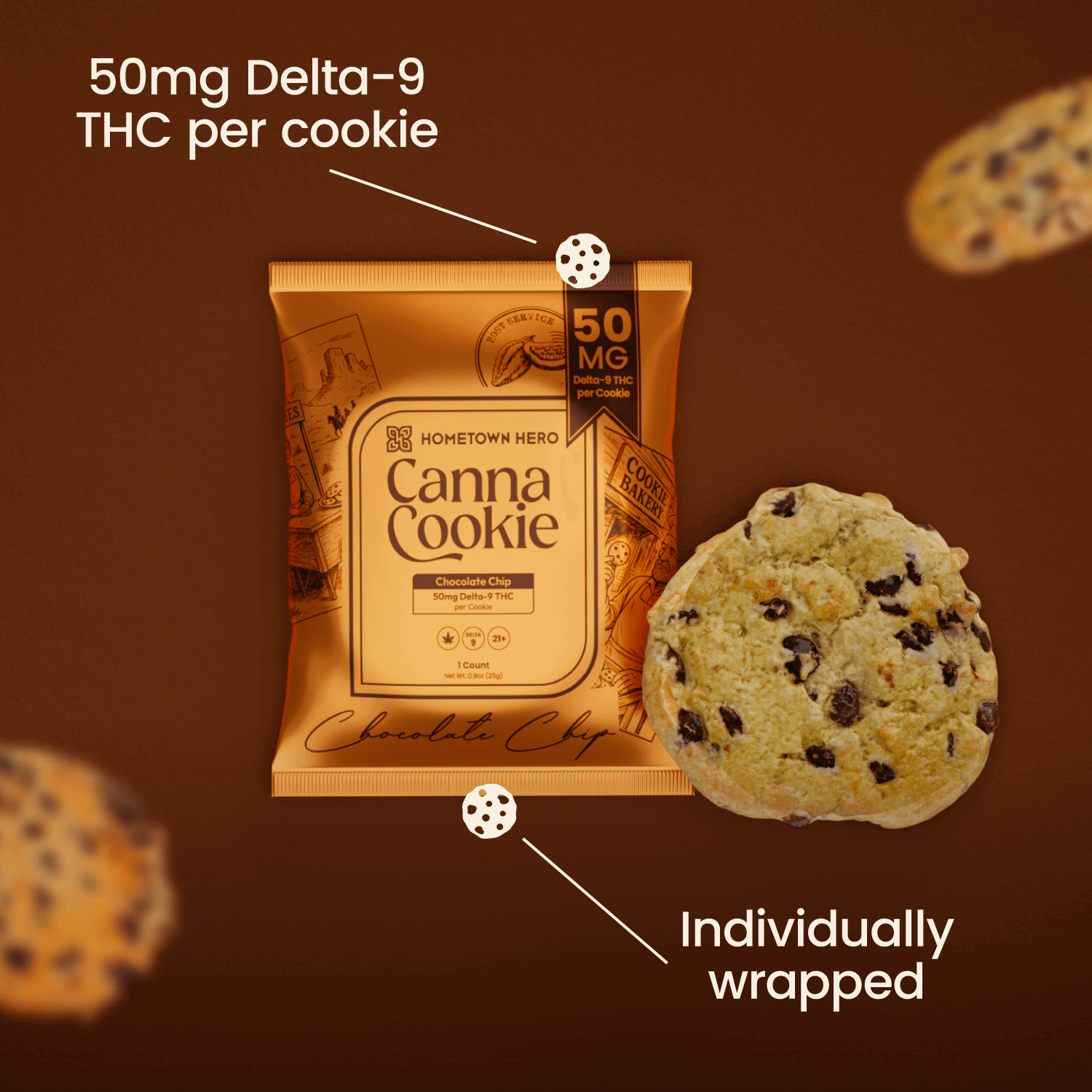 Chocolate Chip - Canna Cookies (Half Dozen) | Hometown Hero