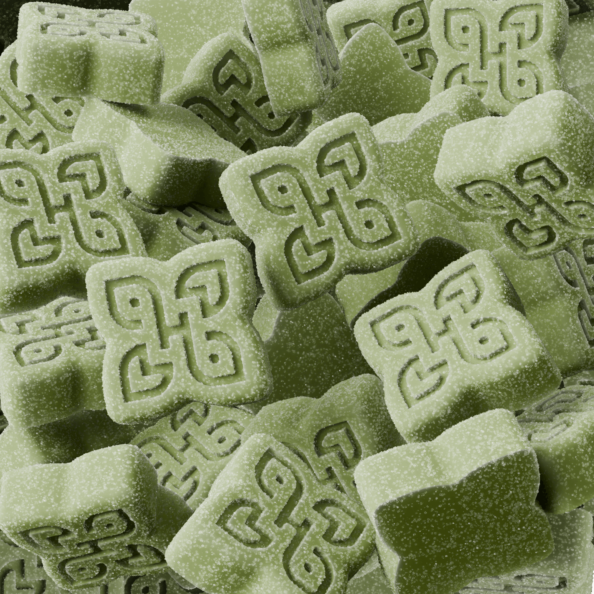 matcha gummies pile