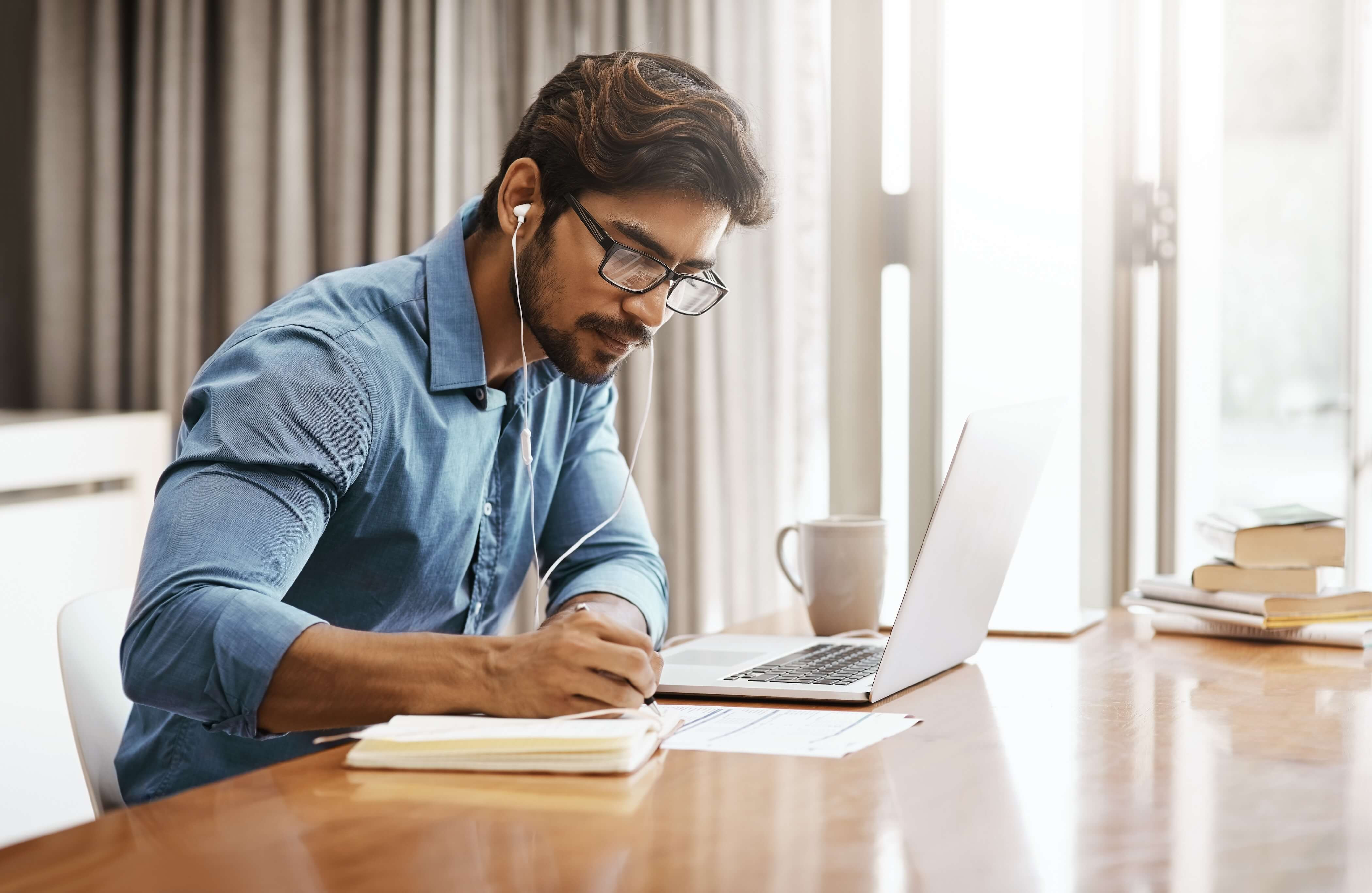 man working on computer