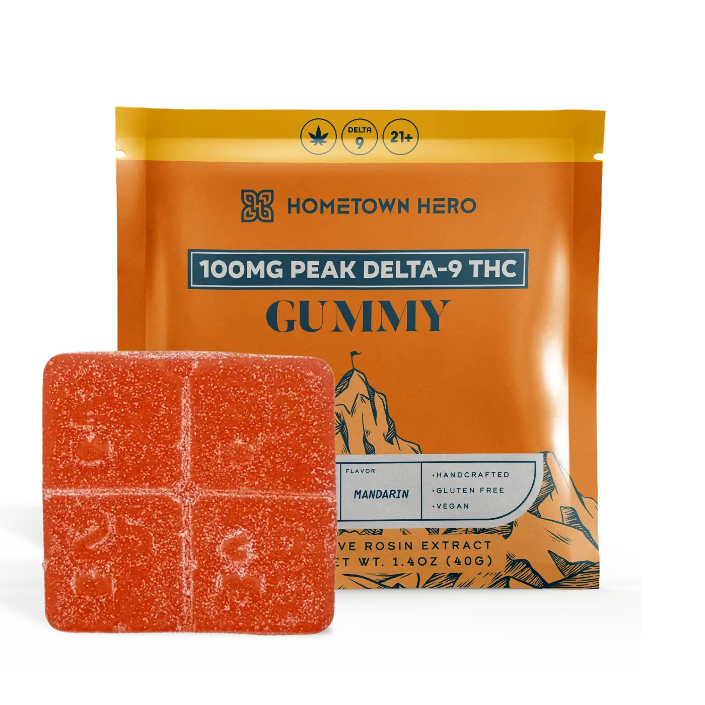 Mandarin Sour Diesel - Peak Delta-9 Gummy and packaging