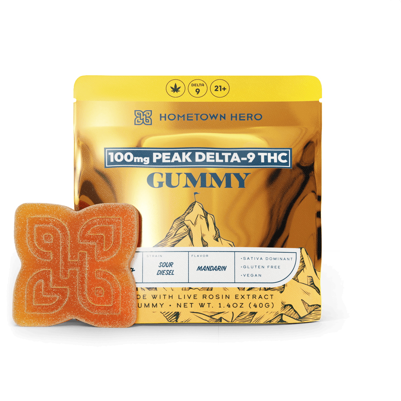 Mandarin Sour Diesel - Peak Delta 9 Gummy