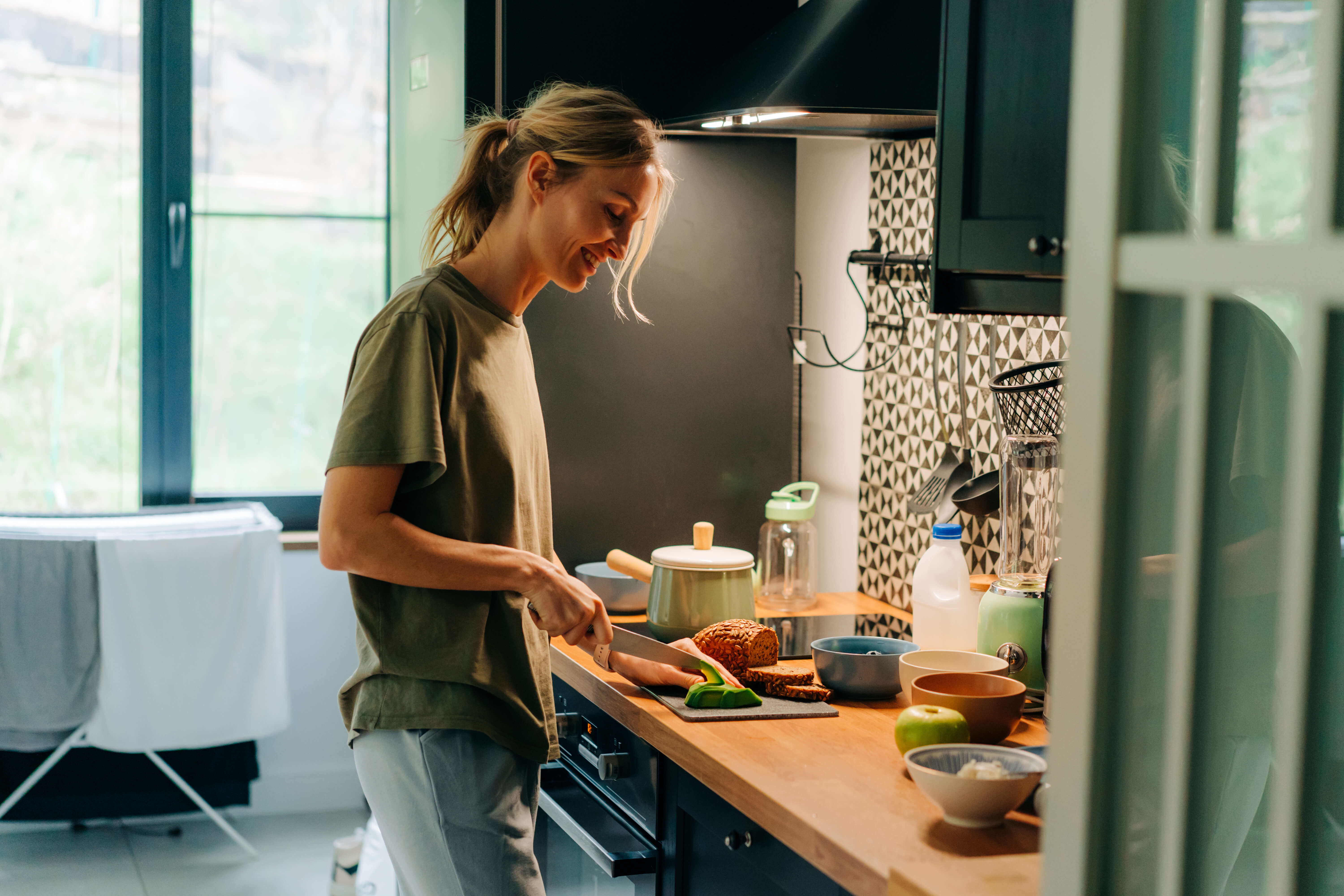 woman preparing a meal