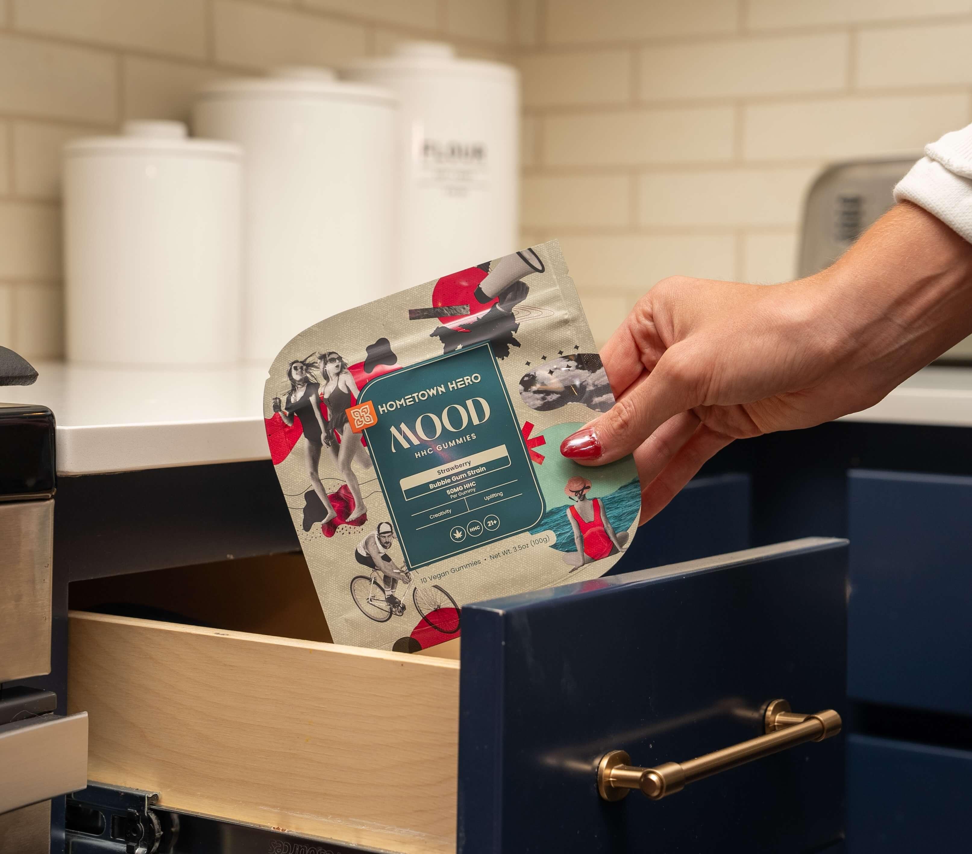 mood hhc gummies in a drawer