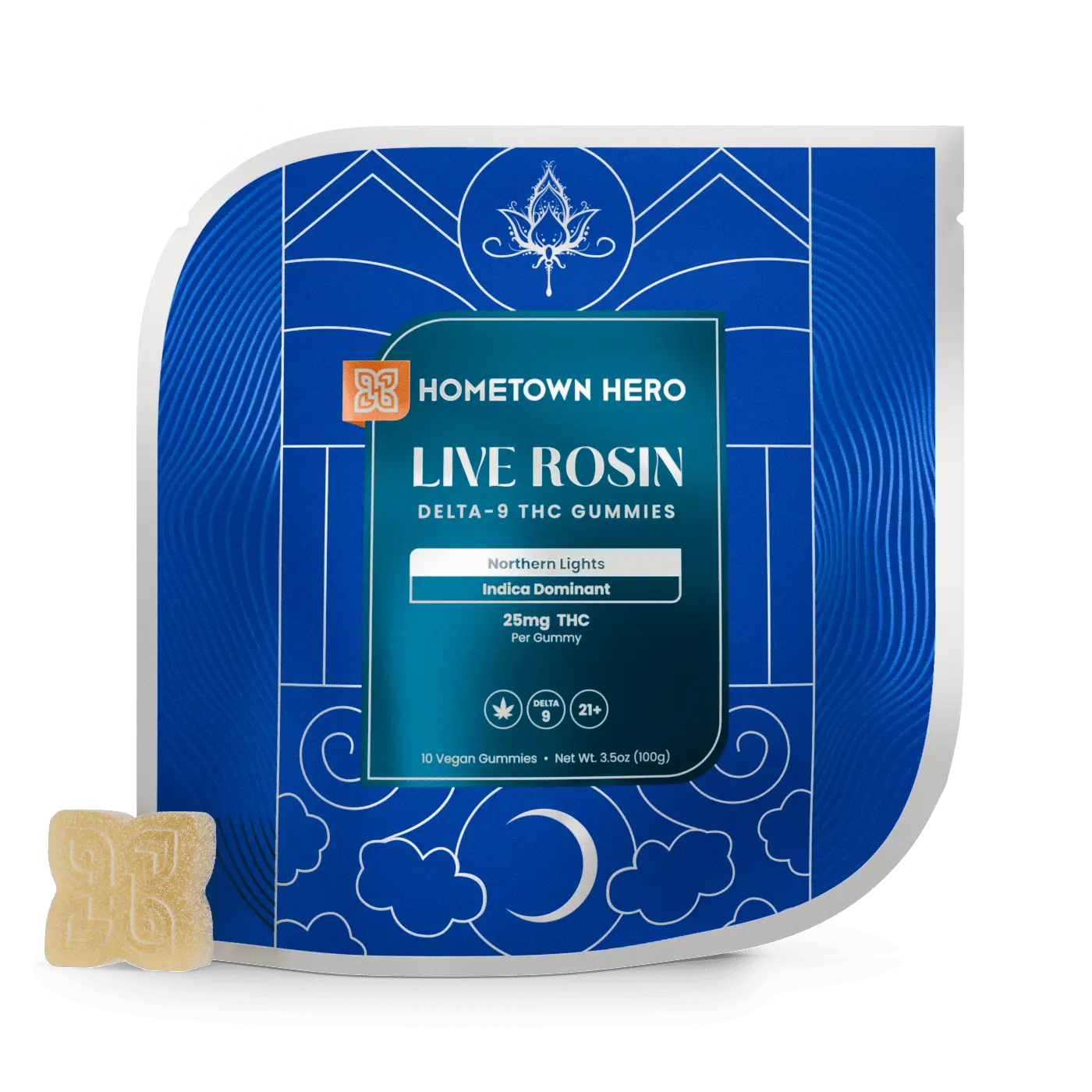 Pack of Northern Lights Indica Live Rosin Gummies with Delta-9 THC