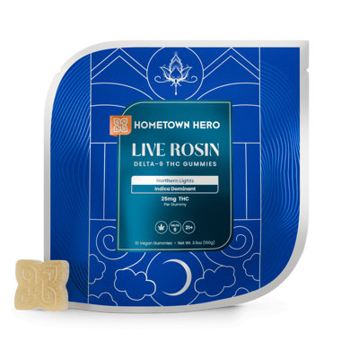 Pack of Northern Lights Indica Live Rosin Gummies with Delta-9 THC