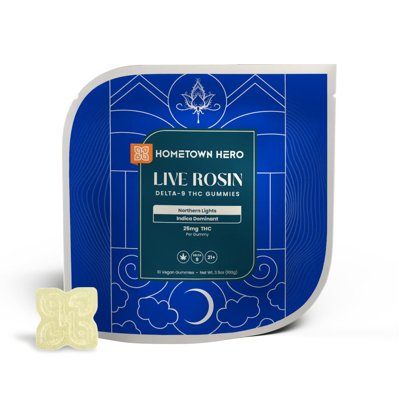 Pack of Northern Lights Indica Live Rosin Gummies with Delta-9 THC