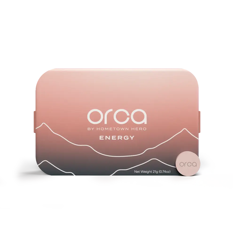 ORCA Energy pink tin with pill