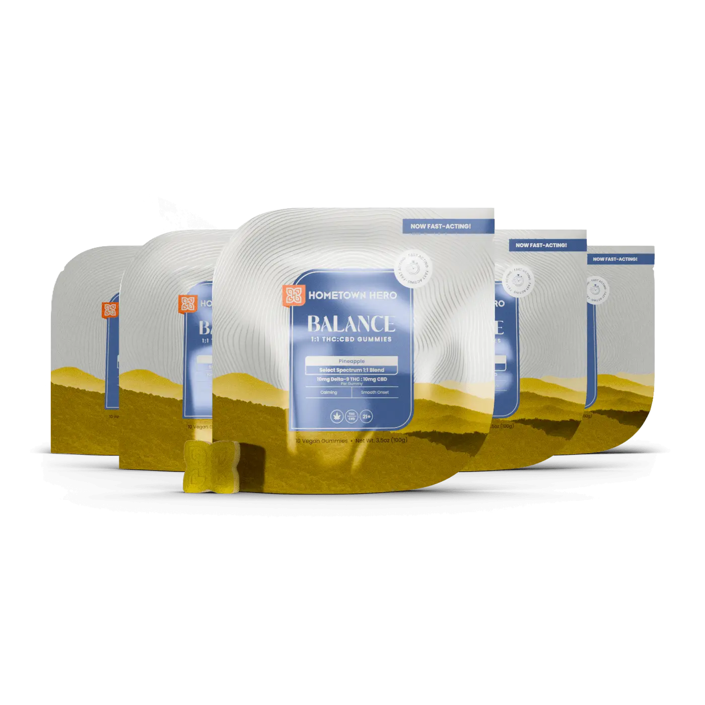 5 bags of Pineapple CBD THC Gummies