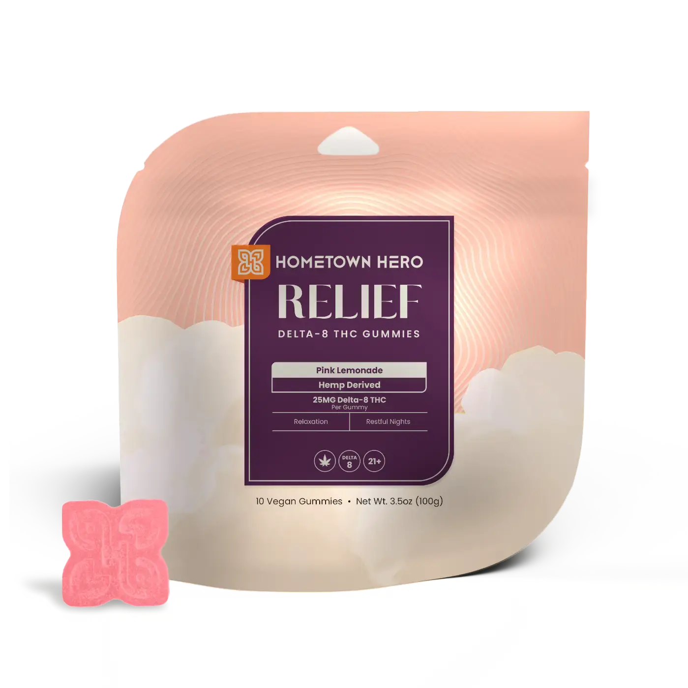 Pink Lemonade Delta-8 THC Gummies 25mg Bag