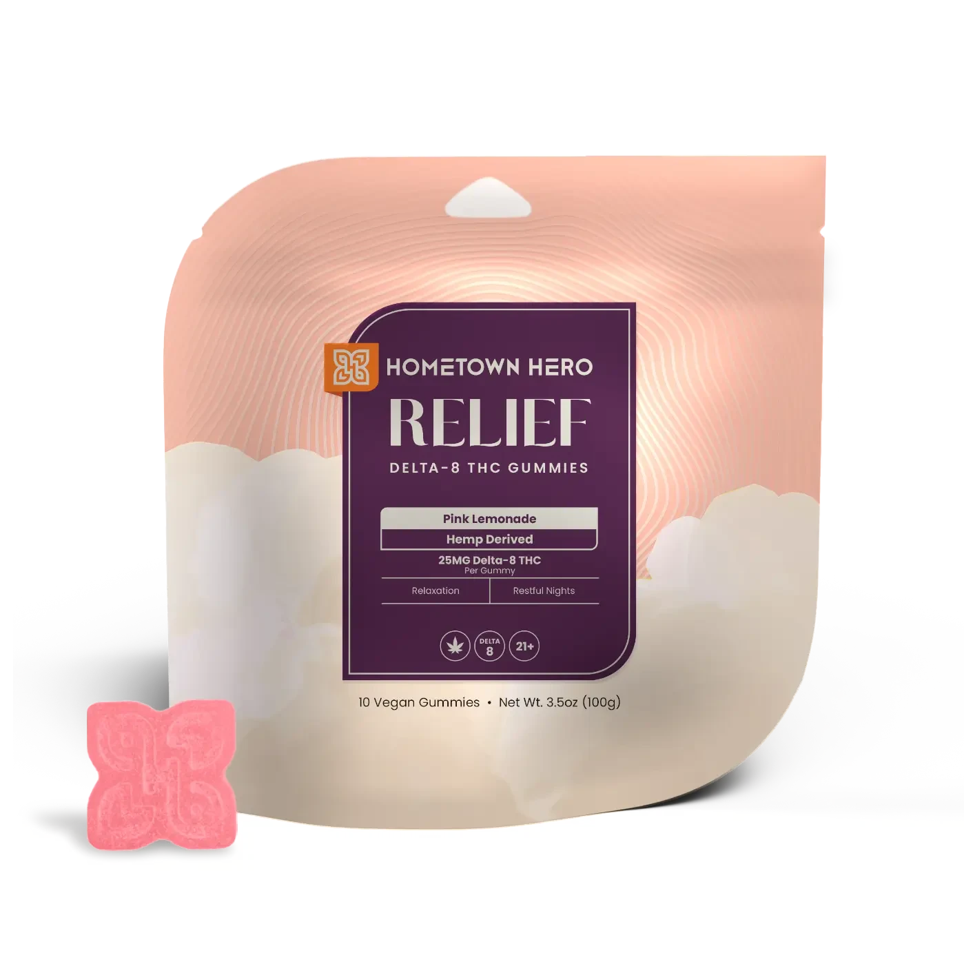 Pink Lemonade Delta-8 THC Gummies 25mg Bag