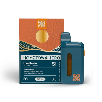 5g Disposable with THC-A Liquid Diamonds and Pink Panther Live Resin