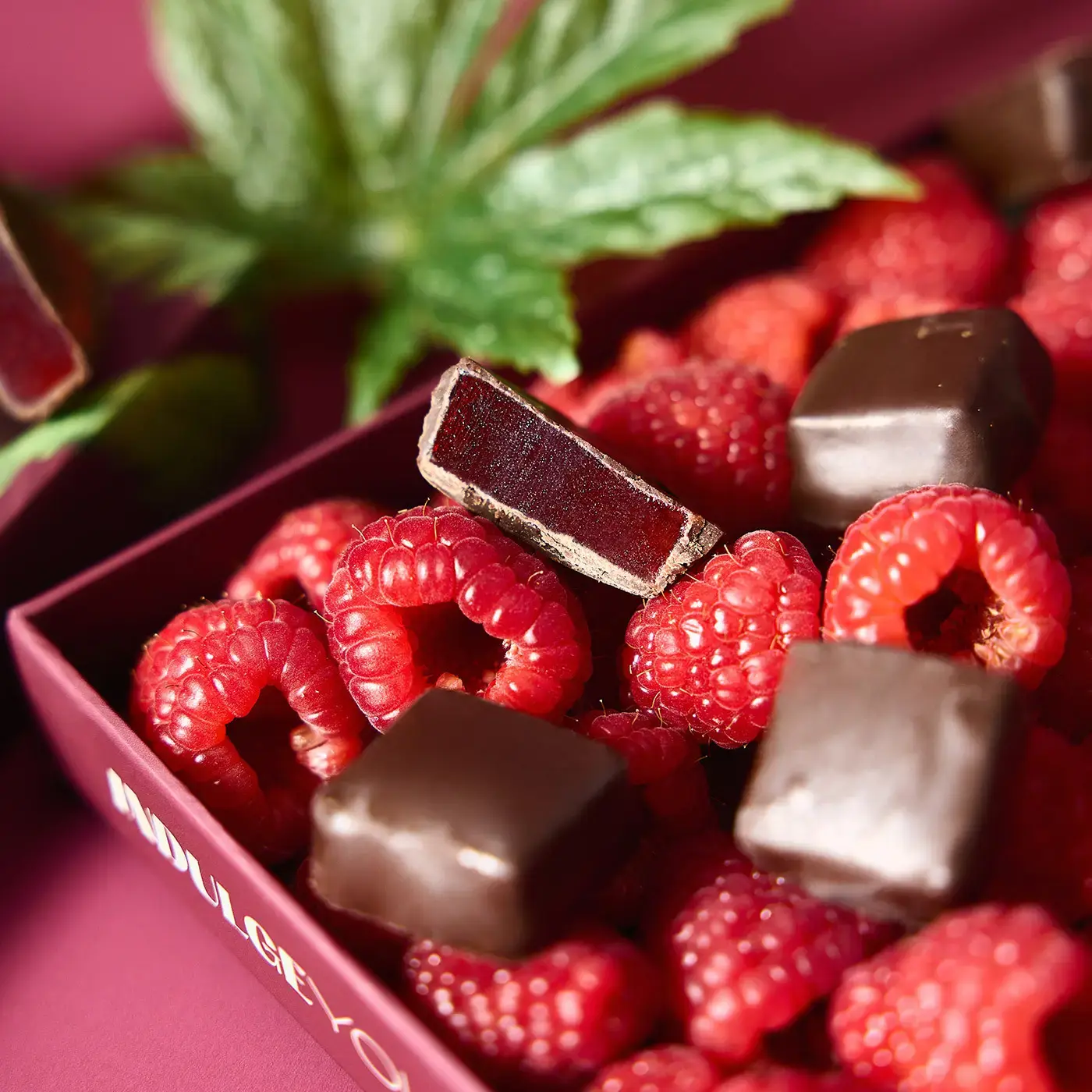 raspberries and chocolates