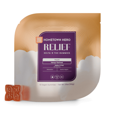 Peach Delta-8 THC Gummies 25mg Bag