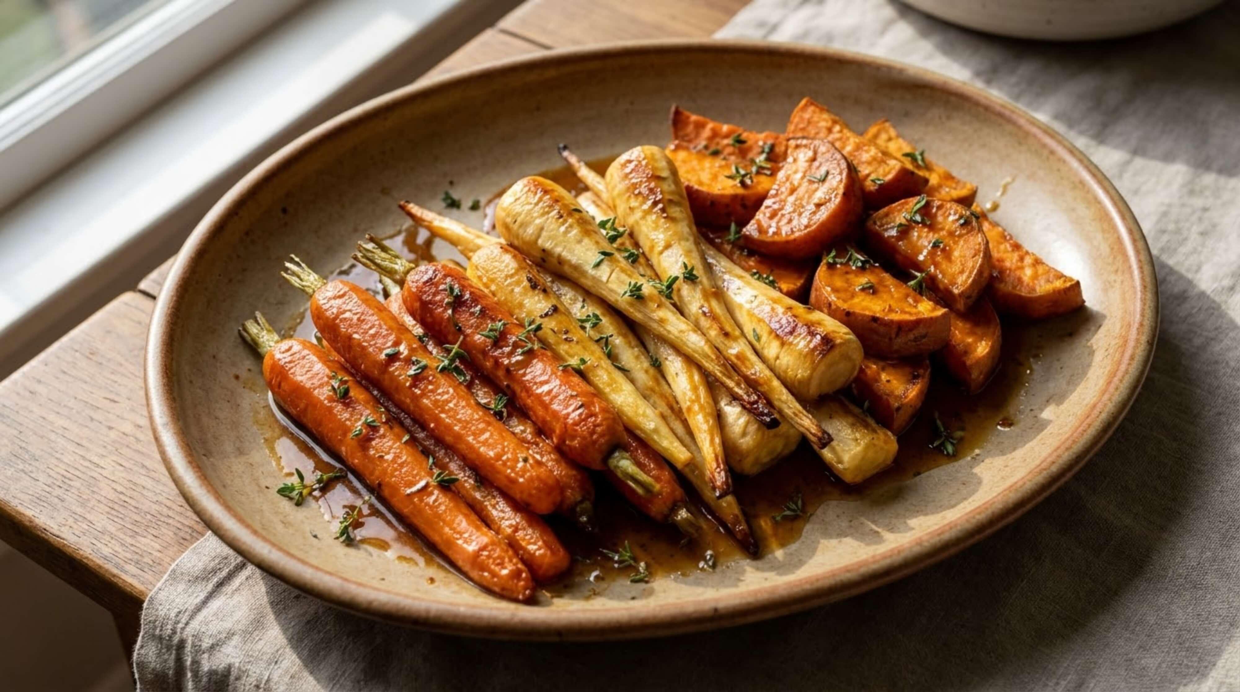 root veggies roasted and glazed