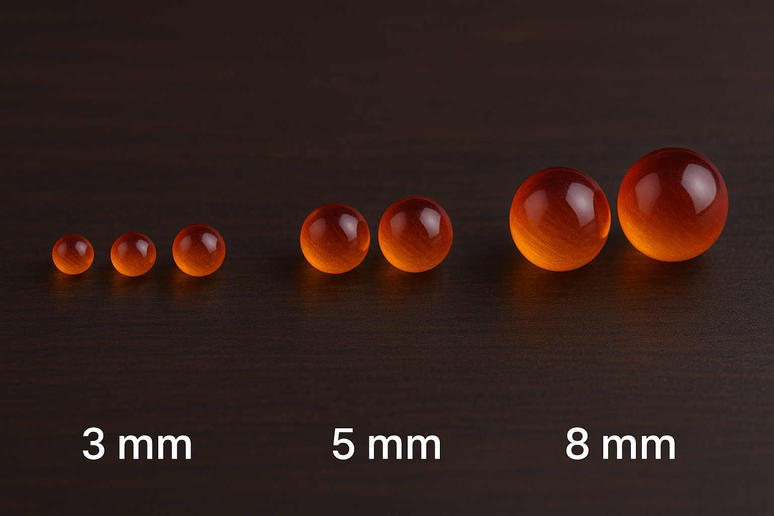 different sizes of terp pearls