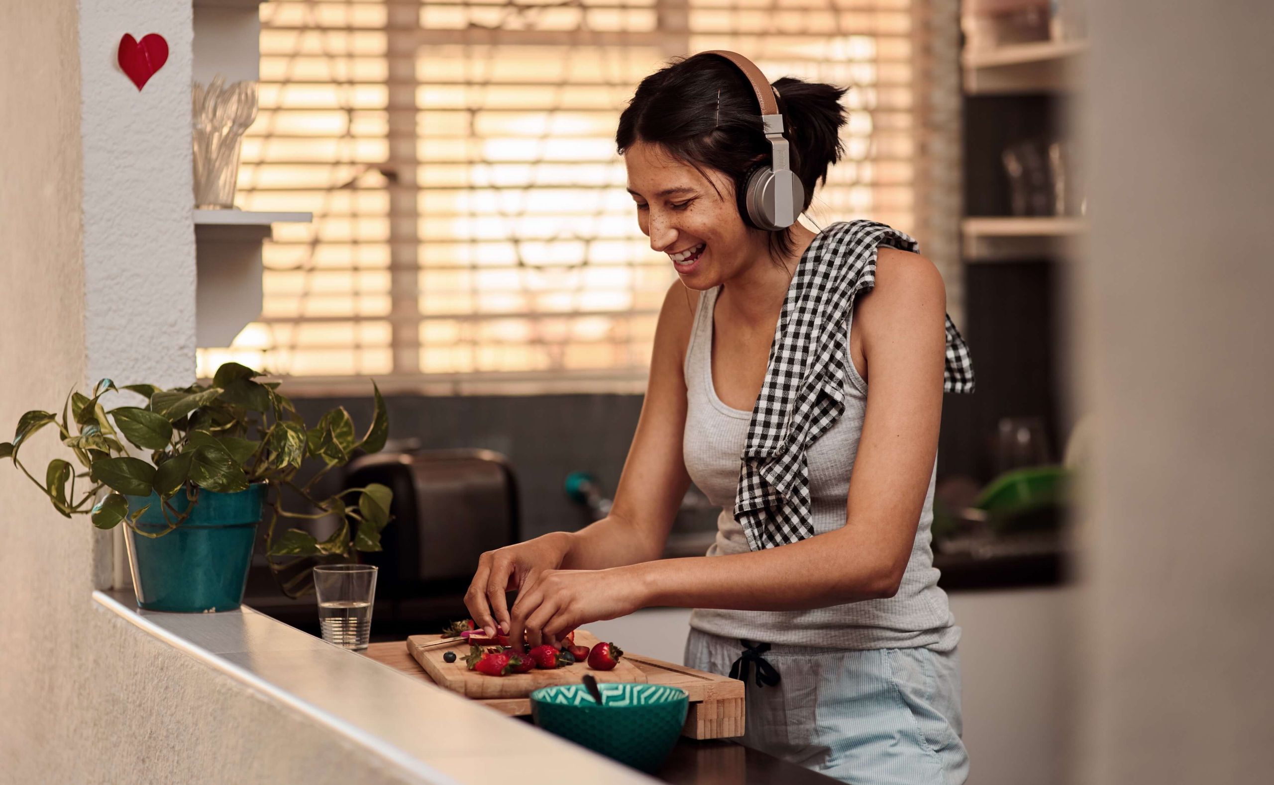 woman preparing a healthy snack