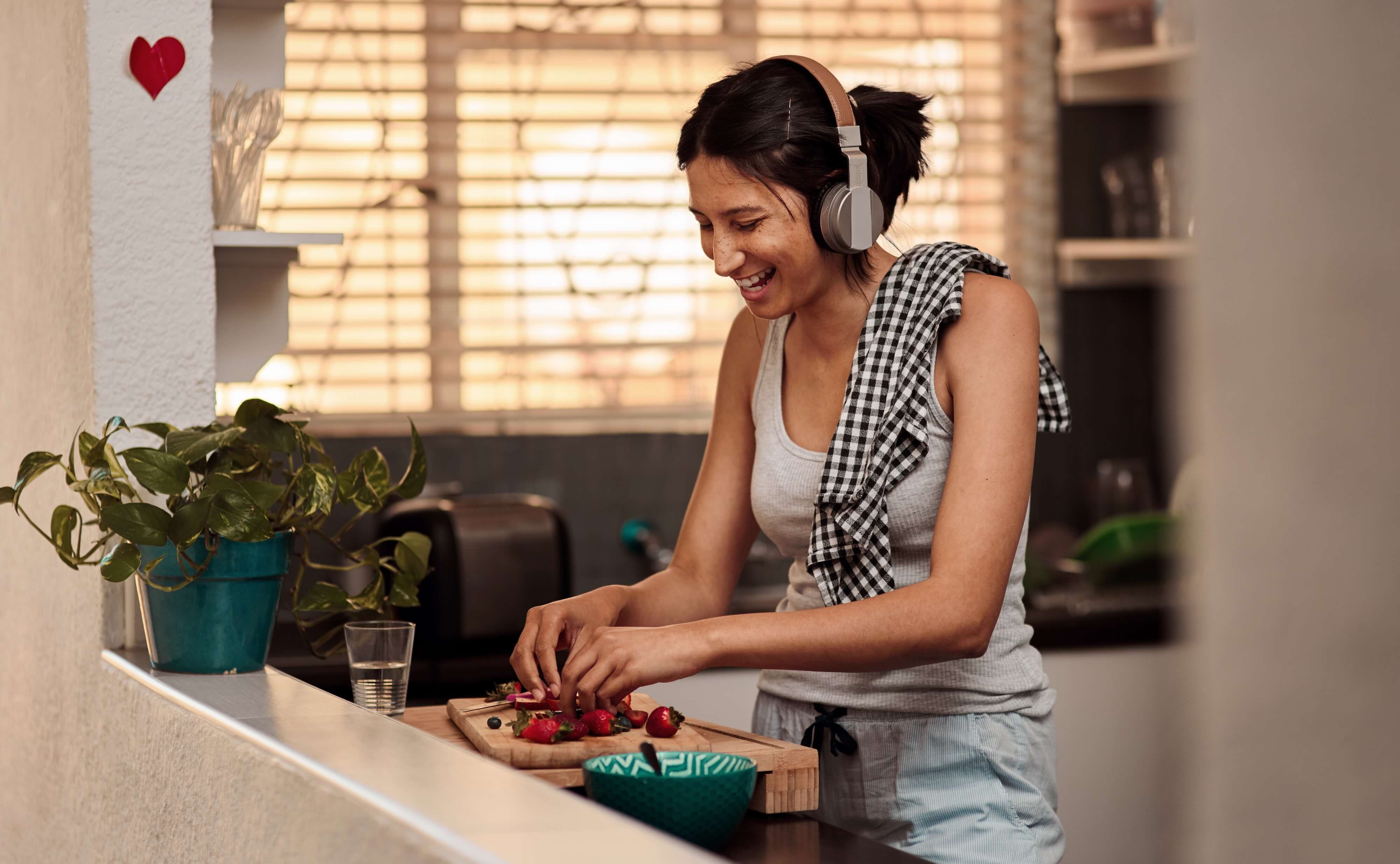 woman preparing a healthy snack
