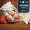 strawberry taffies in a bowl