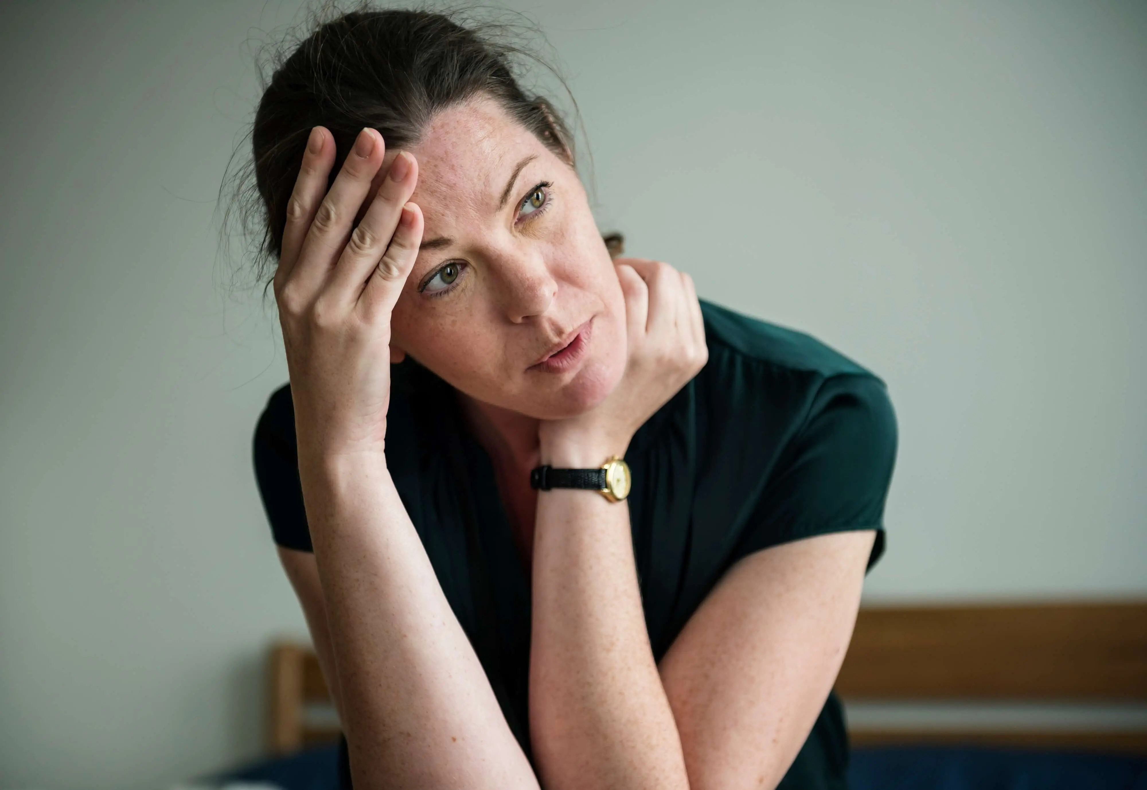 woman looking stressed