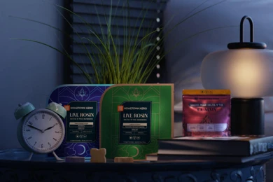assorted sleep products on a night stand