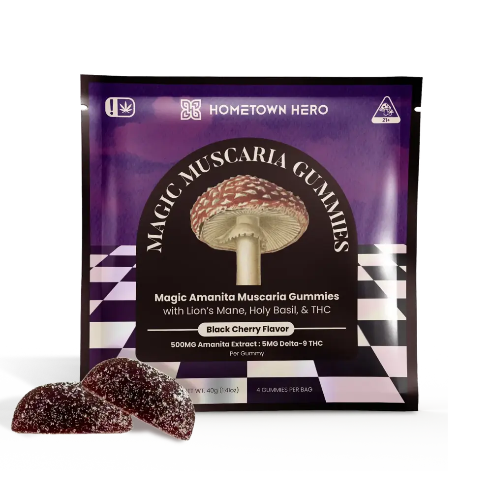 thc amanita gummies black cherry