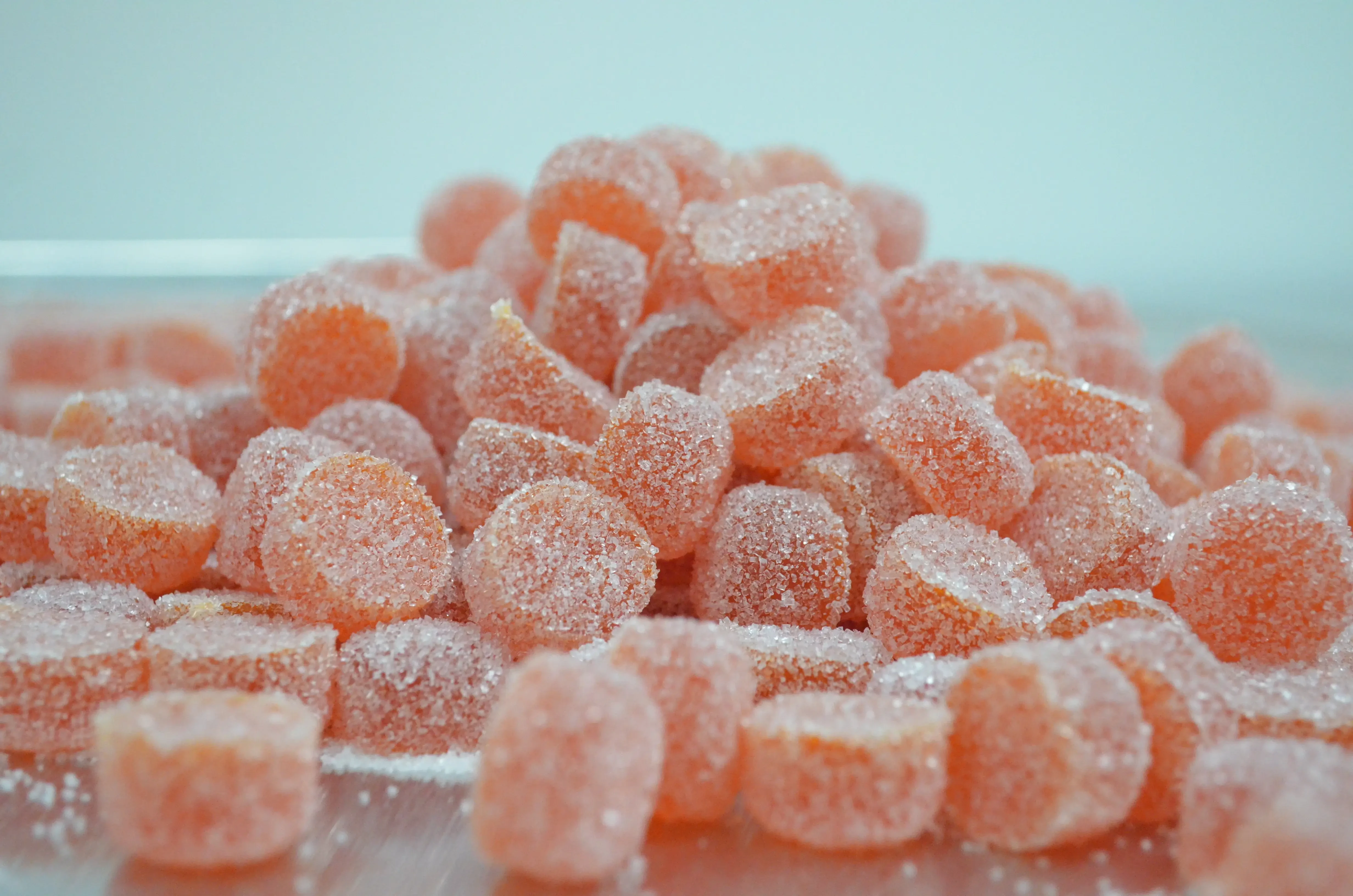 off-brand THCA gummies covered in sugar