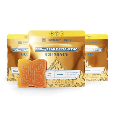 3 bags of mandarin-flavored delta 9 gummies