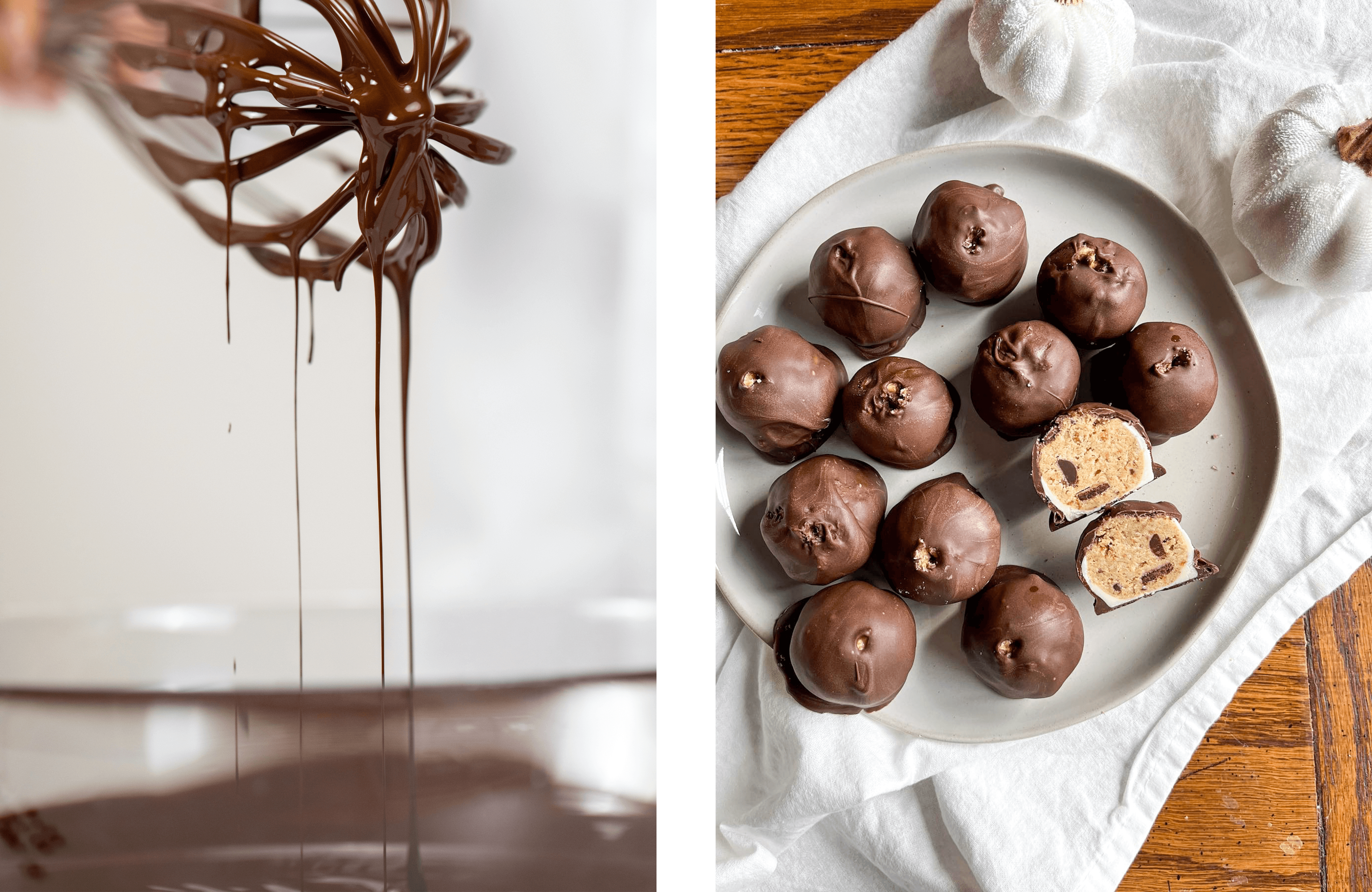truffles and chocolate melted