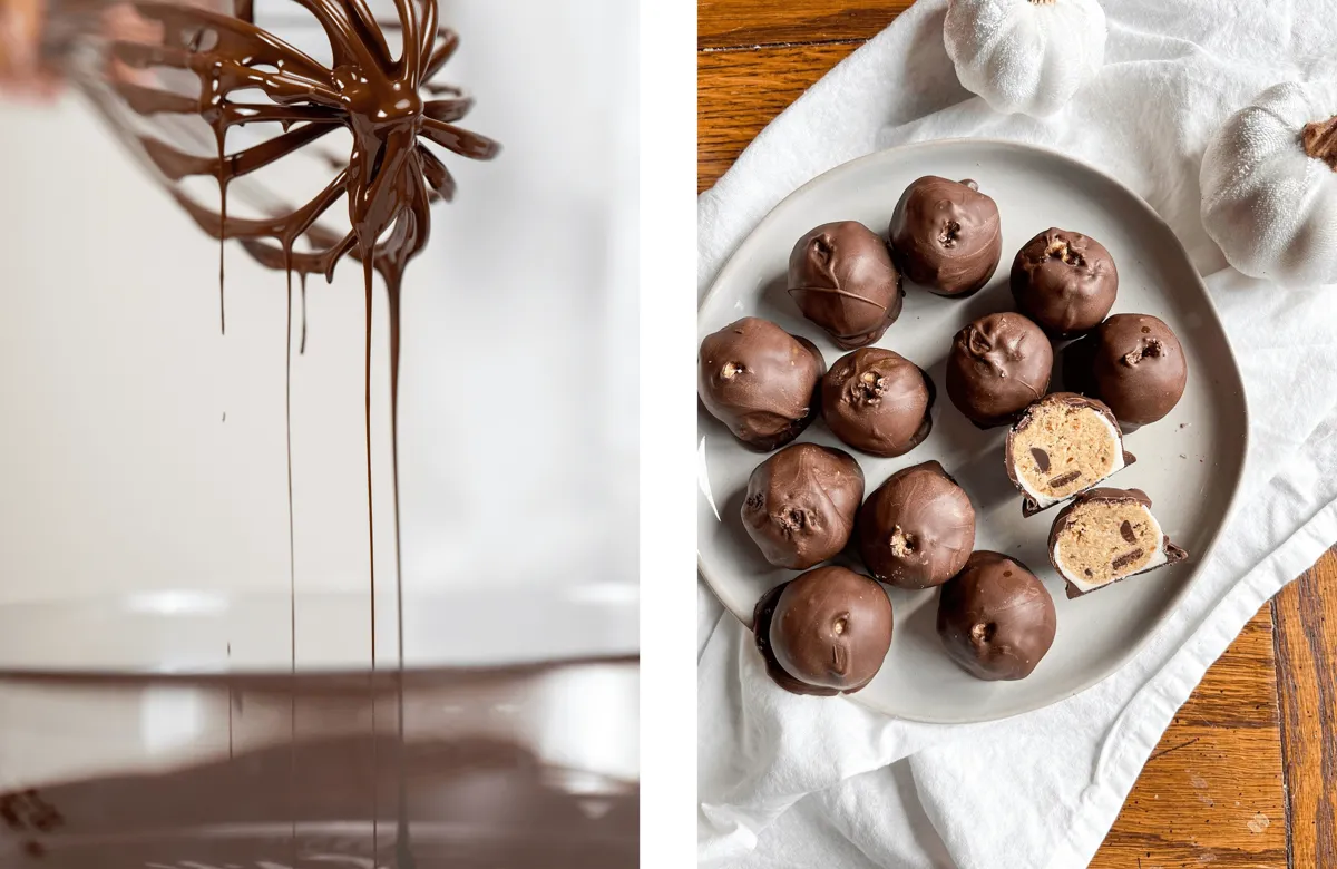 truffles and chocolate melted