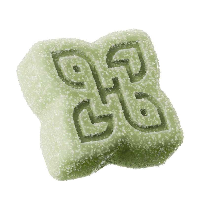 matcha gummy up close