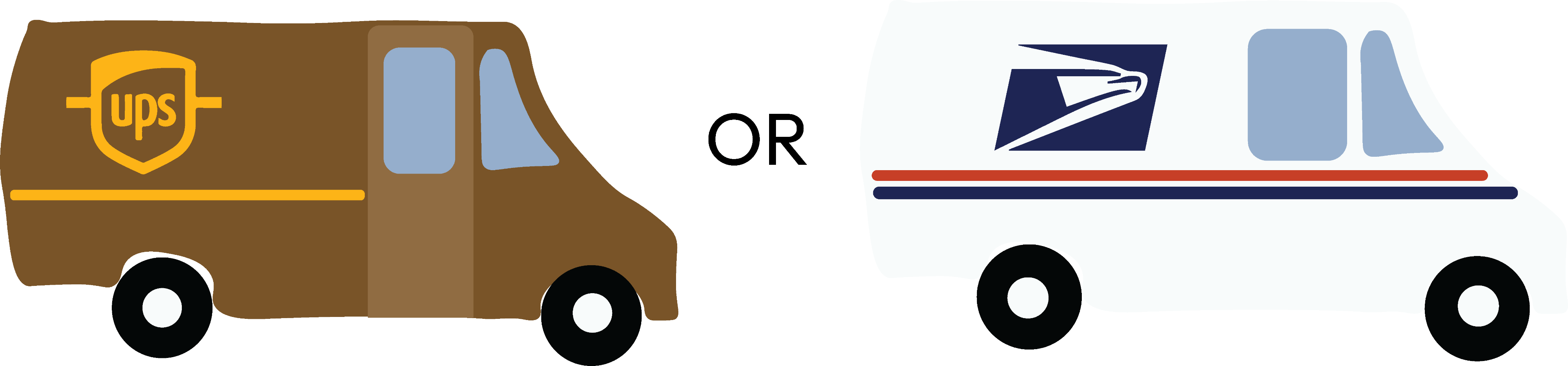 usps or ups truck icons