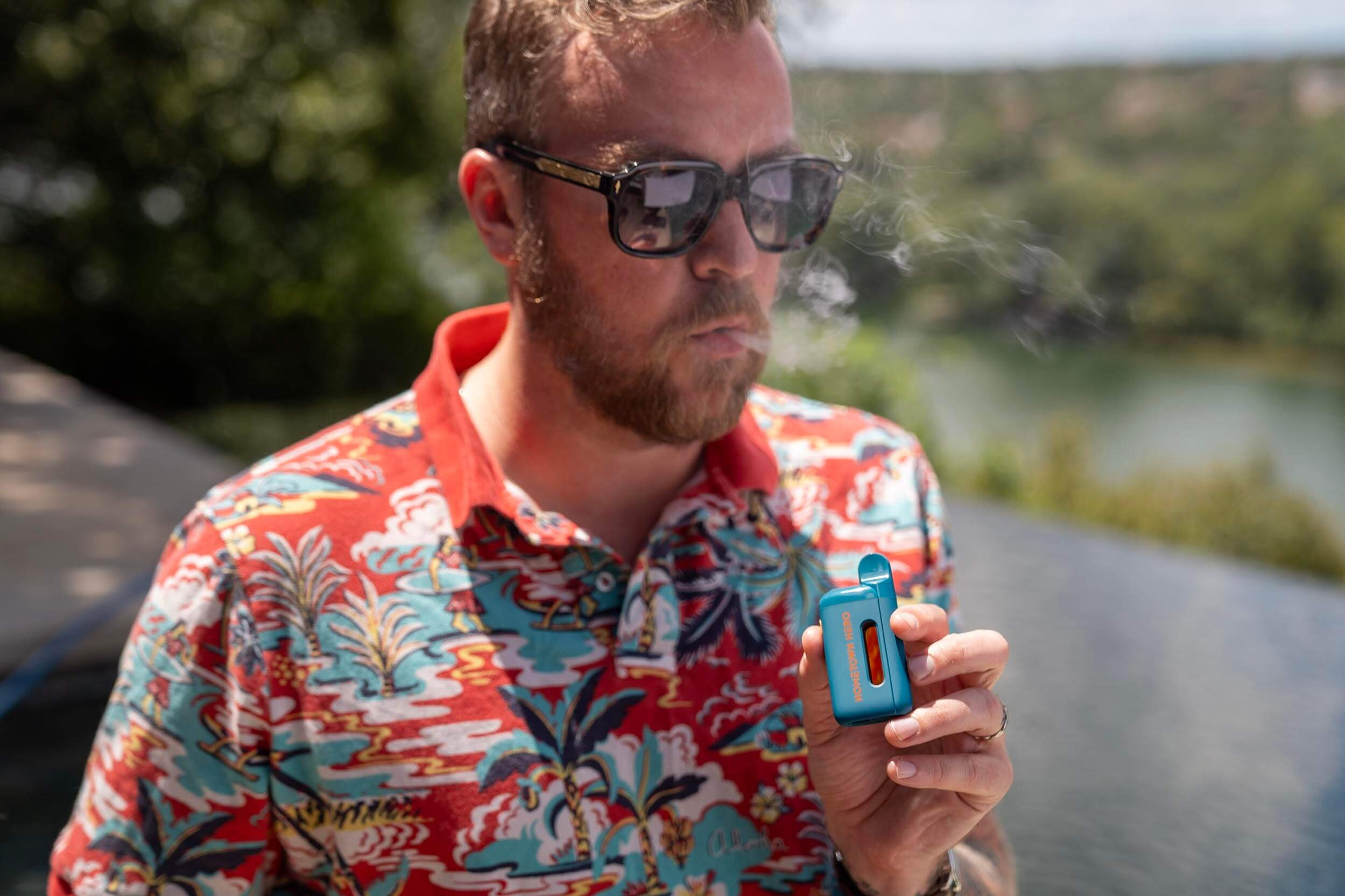 man vaping